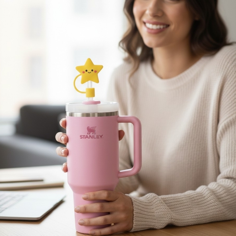 Stanley Peony Tumbler with Star Straw Topper